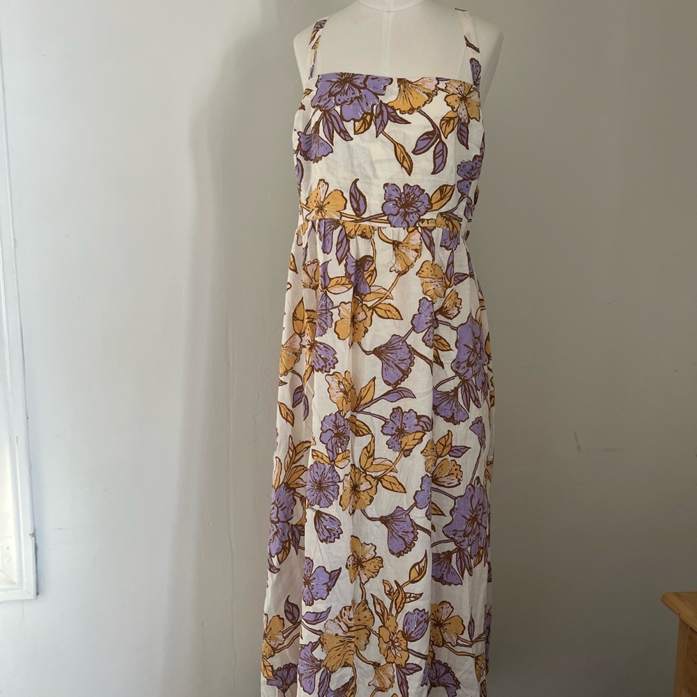 Ripe Maternity Yellow and Brown Sleeveless Sundress